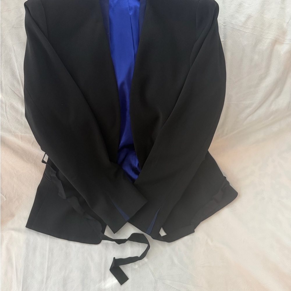 Tahari Black Blazer with Deep Purple Lining